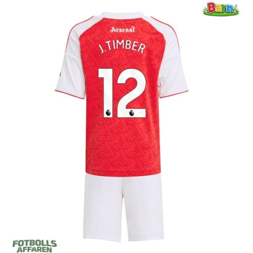 Arsenal Jurrien Timber #12 Hemmaställ Barn 2025-26 Kortärmad (+ Korta byxor)